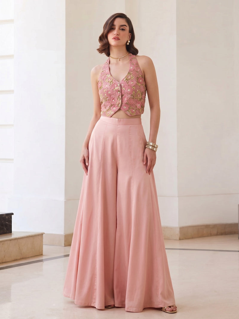 Luxury soft silk palazzo set for wedding celebrations