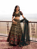 Sloane Black Multicolor Embroidered Bridal Lehenga Set