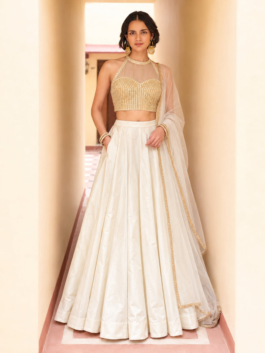 Mira Ivory Embellished Lehenga Set