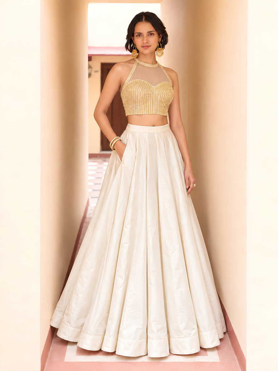Mira Ivory Embellished Lehenga Set