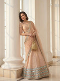 Soft Peach Mirror-Work Lehenga Set