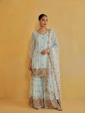 Powder Blue Embroidered Sharara Set