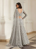 Grey Color Heavy Embroidered Net Lehenga Choli With Dupatta