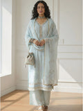 Alizeh Powder Blue Embroidered Pakistani Pant Set