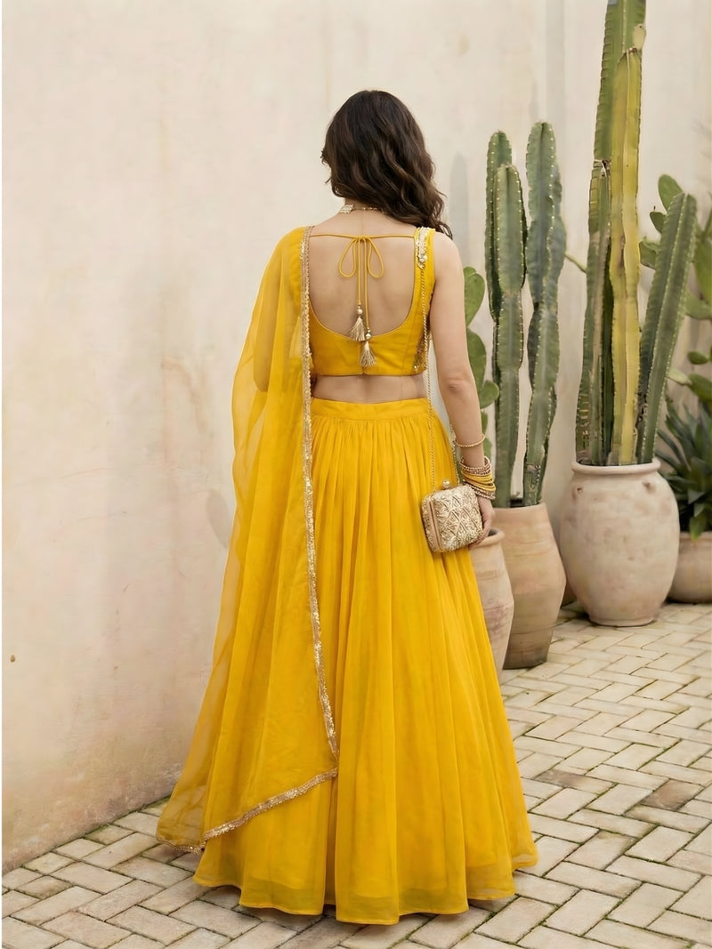 Aurelia Sunlit Georgette Lehenga Set