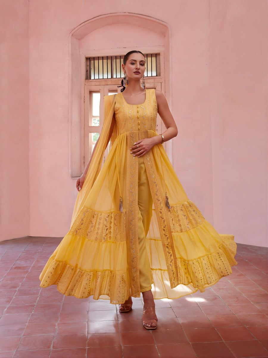 Sunveil Embroidered Festive Gown Set