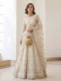 Ivory Color Heavy Embroidered Net Lehenga Choli With Dupatta