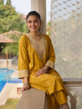 Nooré Mustard Gold Silk Suit Set