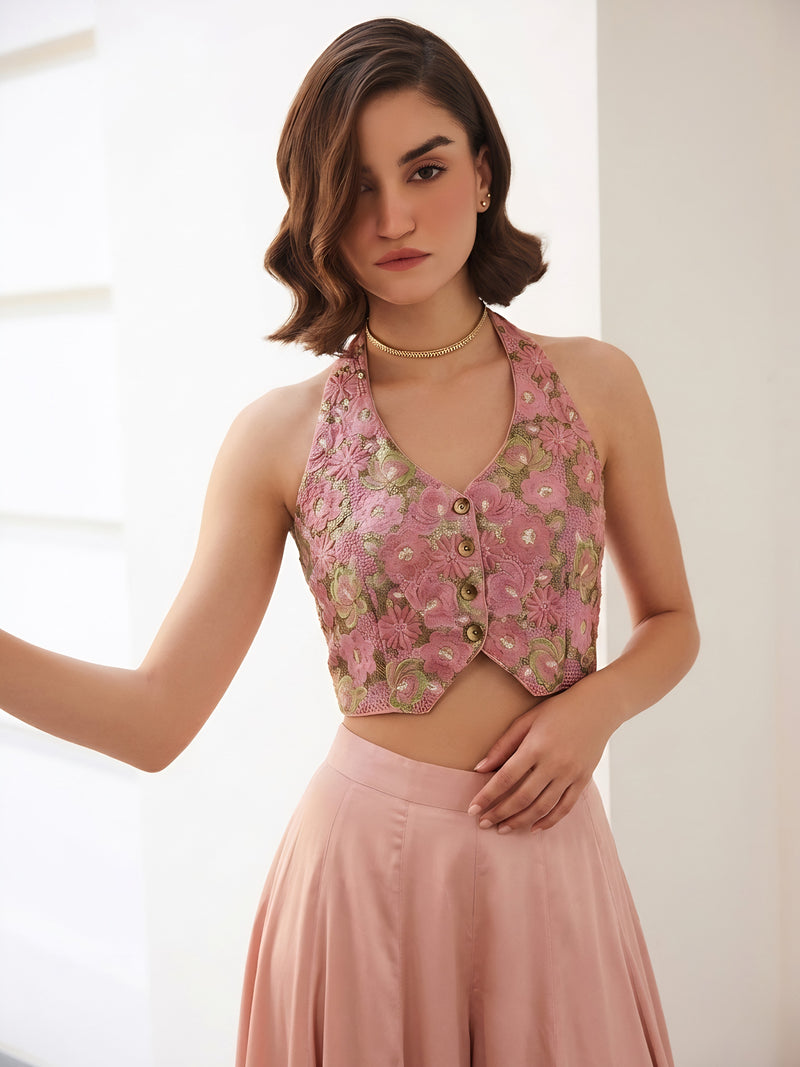 Designer silk palazzo set for engagement functions