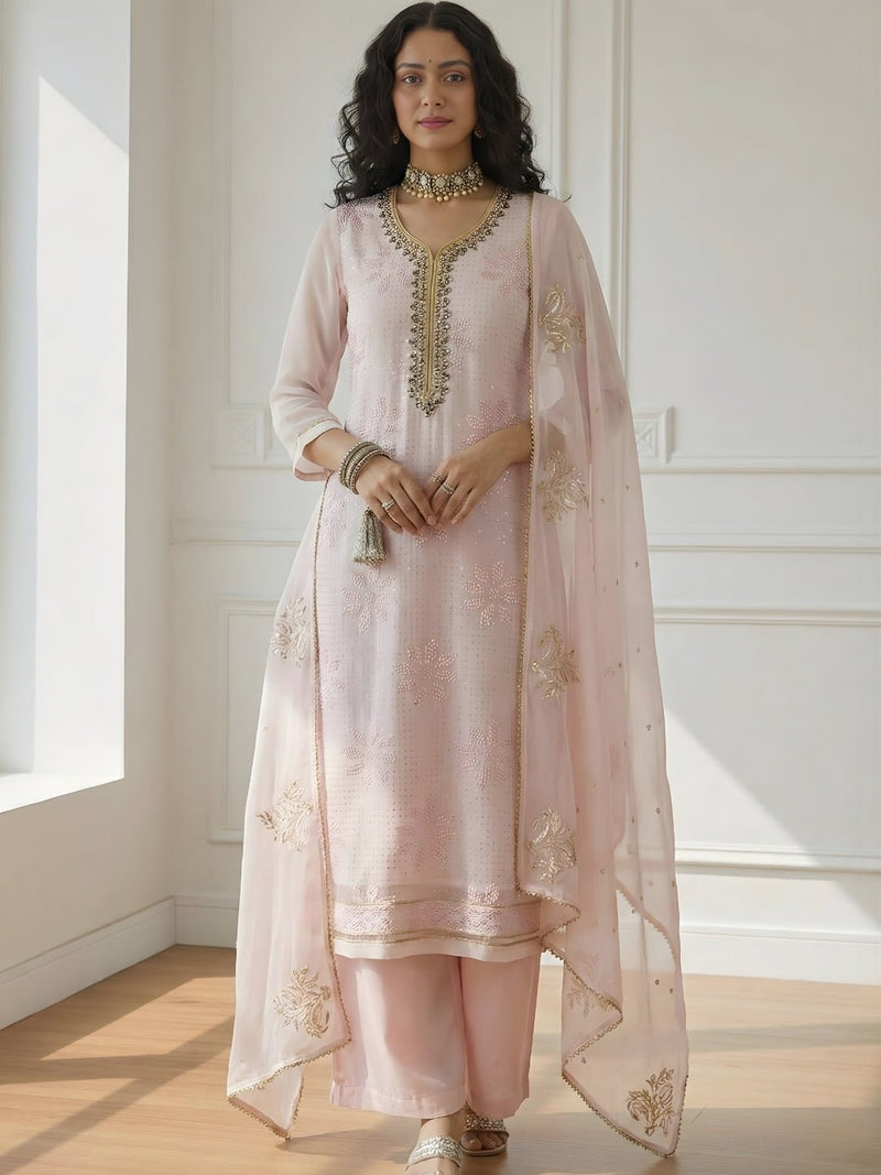 Alizeh Light Pink Embroidered Salwar Suit - Alizeh Official