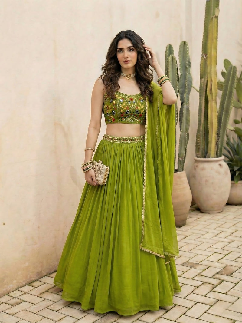 Aurelia Verdant Georgette Lehenga Set - Alizeh Official