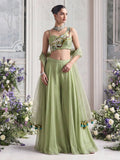 Aveline Sage Handcrafted Khatli Sharara Set - Alizeh Official