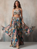 Elara Printed Chinnon Cape Sharara Set - Alizeh Official