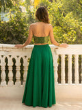 Emerald Muse Jacquard Halter Co - ord Set - Alizeh Official