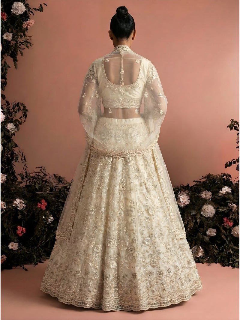 Ivory Celeste Embroidered Lehenga Set - Alizeh Official