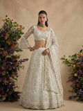 Ivory Zarya Embroidered Lehenga Set - Alizeh Official