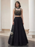 Black reception lehenga for women