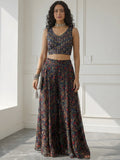 Midnight Opal Sharara And Cape Set - Alizeh Official