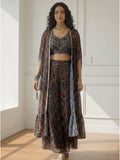 Midnight Opal Sharara And Cape Set - Alizeh Official