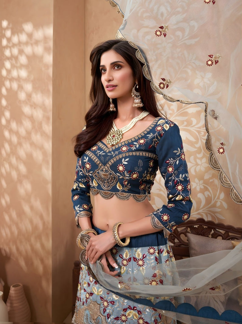 Naeyra Shaded Silk Lehenga Set - Alizeh Official