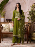 Olive Élan Organza Kurta Set - Alizeh Official