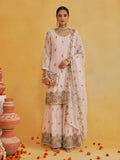 Blush Pink Embroidered Georgette Sharara Set with Dupatta