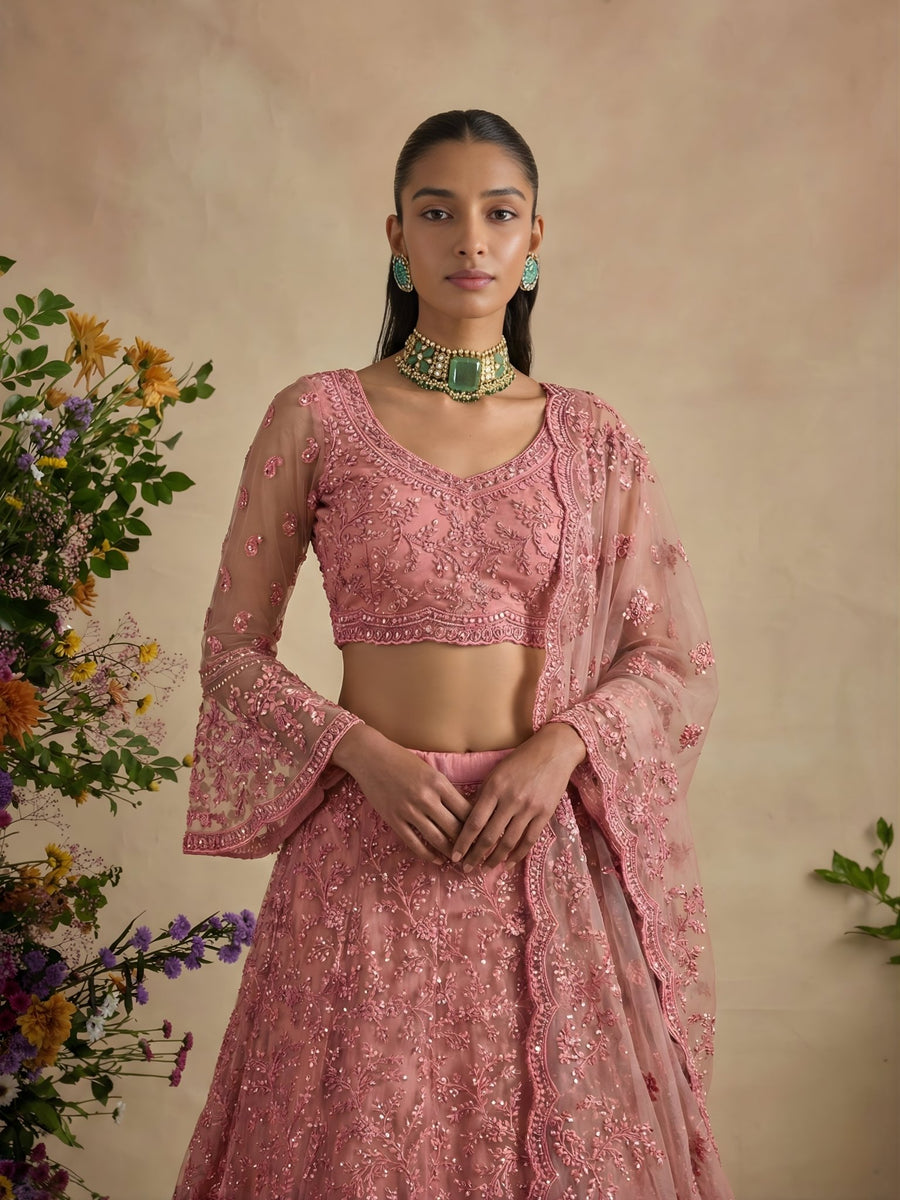 Rose Zarya Embroidered Lehenga Set - Alizeh Official