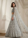 Silver Aster Embroidered Lehenga Set - Alizeh Official