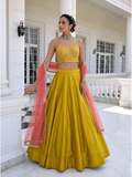 Modern yellow indo western lehenga set