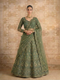 Zaria Emerald Embroidered Bridal Lehenga Set - Alizeh Official